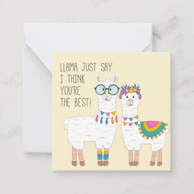 You're The Best Llamas Card (Front)