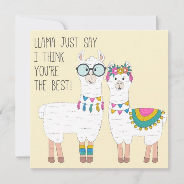 You're The Best Llamas Holiday Card (Front)