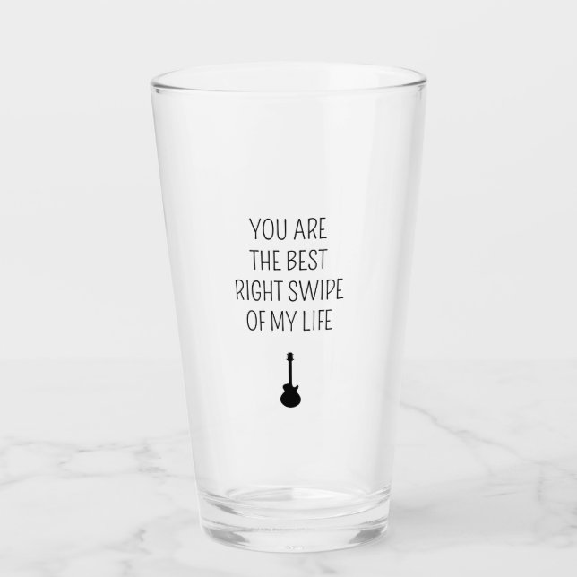 You're the best right swipe of my life Valentine's Glass (Front)