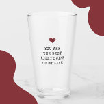You're the best right swipe of my life Valentine's Glass<br><div class="desc">You're the best right swipe of my life Valentine's dating app love Glass with minimalist typewriter simple custom text and personalised grunge red heart image.</div>