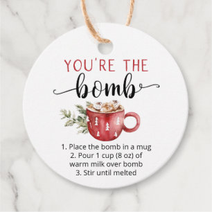 You're the bomb hot cocoa chocolate tags