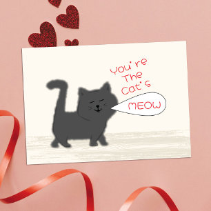 You're The Cats Meow Mini Kids Valentine Card