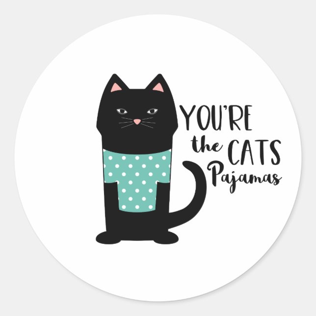 You're The Cats Pyjamas Classic Round Sticker (Front)
