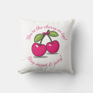 You're the Cherry on Top!" Cute Cherry-Themed Cushion