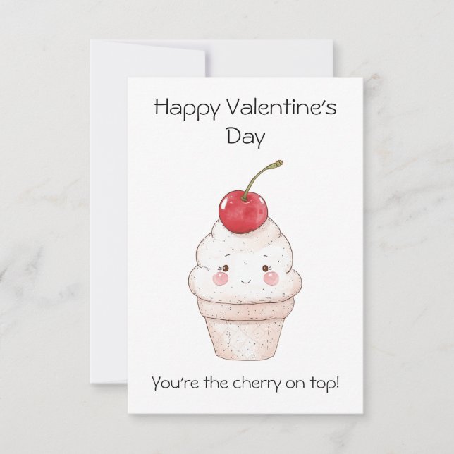 You're the Cherry on Top! – Sweet Valentine’s Day  Card (Front)