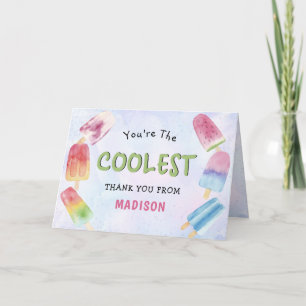 You're The Coolest Summer Popsicle Party Thank You Card