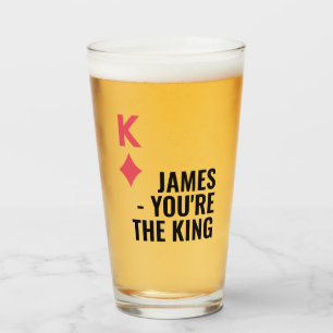 You're The King Personalised Poker Beer Glass