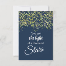 "You're the light of a thousand stars" flat card