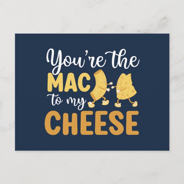 You're The Mac To My Cheese Funny Valentine's Day Postcard (Front)