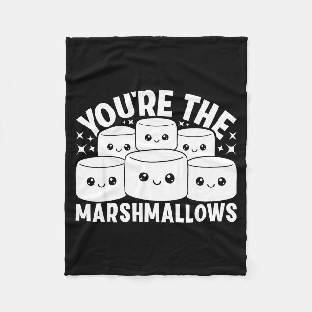 You're The Marshmallows To My Hot Cocoa Valentine' Fleece Blanket (Front)