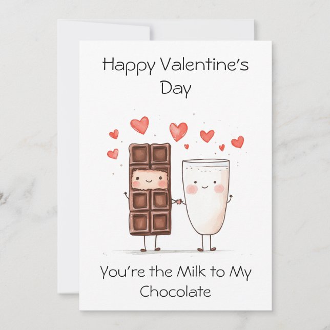 You're the Milk to My Chocolate – Cute & Punny  Card (Front)