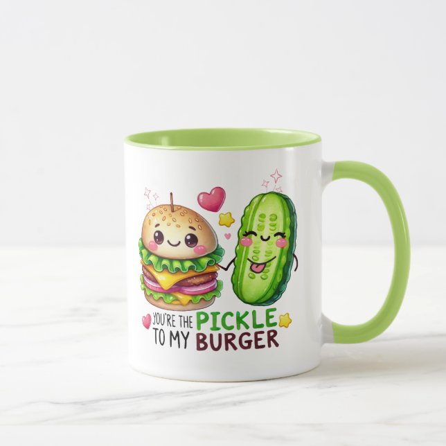 You're The Pickle To My BURGER" Funny Valentine’s  Mug (Right)