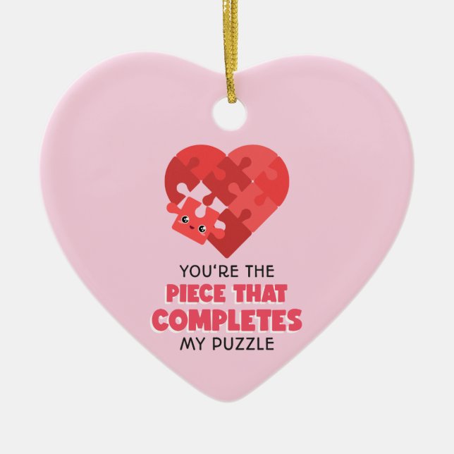 You're The Piece That Completes My Puzzle Ceramic Tree Decoration (Front)