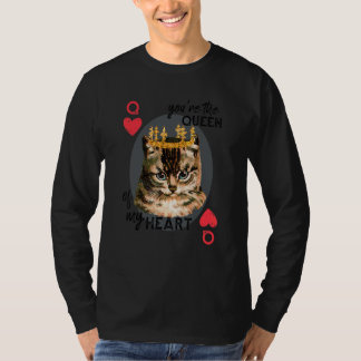 You're The Queen Of My Heart  Red Heart Cat Mum Cr T-Shirt