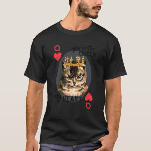 You're The Queen Of My Heart Red Heart Cat Mum Cr T-Shirt