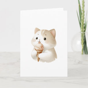 You're the Sweetest! Cute Kitten Ice Cream Cone Card