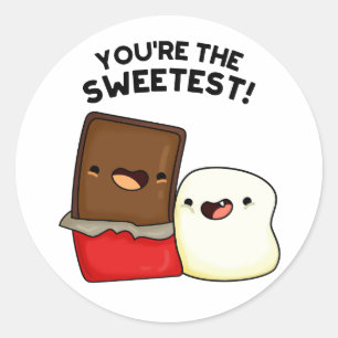 You're The Sweetest Funny Snack Pun Classic Round Sticker