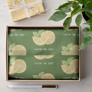 'You're The Zest' Rich Deep Olive Green And Ivory Tissue Paper