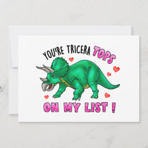 You're Tricera Tops Funny Dinosaur Valentine's Day Holiday Card