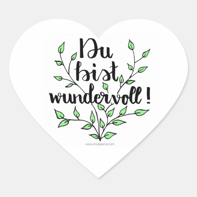You're wonderful heart sticker (Front)