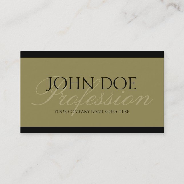 YourJobTitle! Antique Gold Script Business Card (Front)
