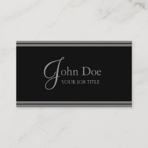 YourJobTitle! Elegant Black/Silver Stripes Business Card