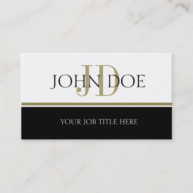 YourJobTitle Gold Stripe Business Card (Front)