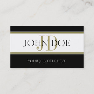 YourJobTitle! Gold Stripes B/B Business Card