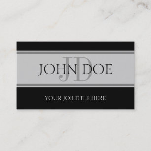 YourJobTitle! Stripes Silver Business Card