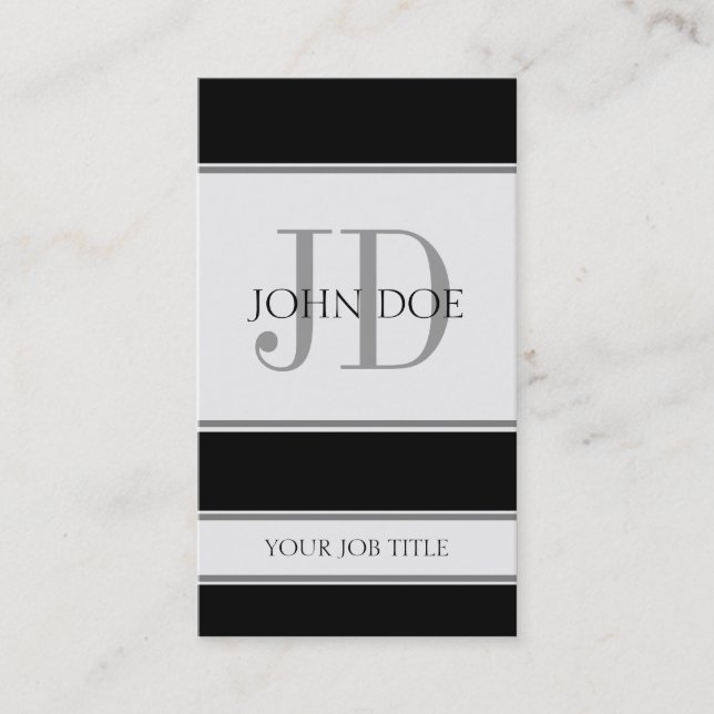 YourJobTitle Vertical Black Business Card (Front)