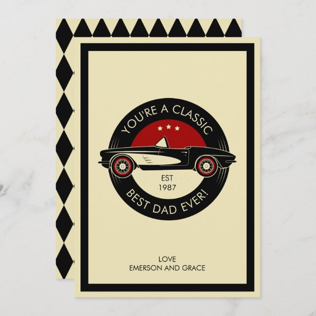 Your're A Classic Best Dad Ever Father's Day Card (Front/Back)