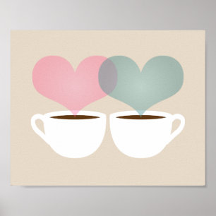 Yours and Mine Coffee Mugs in Love Art Print