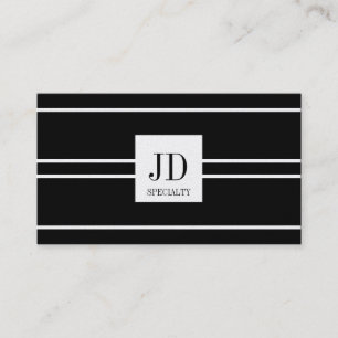 YourSpecialty Black Striped Pendant Platinum Paper Business Card