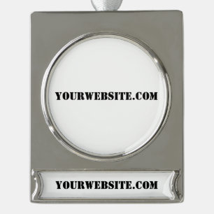 YourWebSite.com Silver Plated Banner Ornament