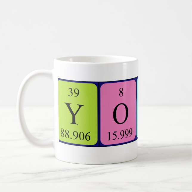 Yousra periodic table name mug (Left)