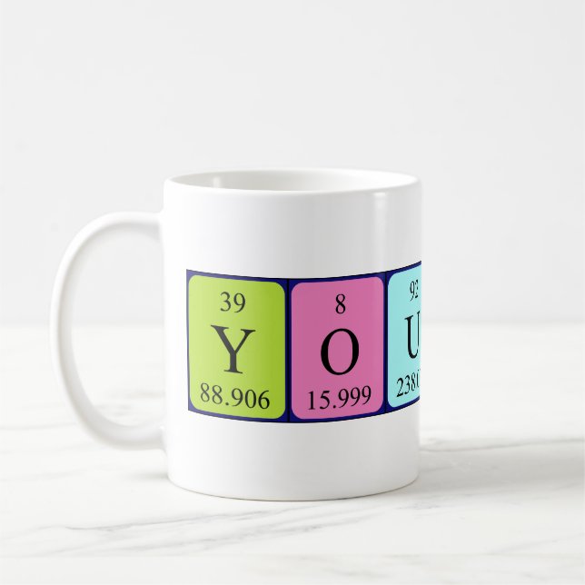 Youssra periodic table name mug (Left)