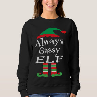 Youth Always Gassy Elf Family Christmas Matching Sweatshirt