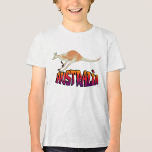 Youth Australia Kangaroo Retro Graphic  Tri-Blend Shirt