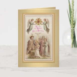 Youth Baptism w/Jesus, John the Baptist, Angels Card