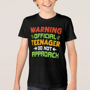 Youth boy black t-shirt with 13th year text.  Tri-Blend shirt