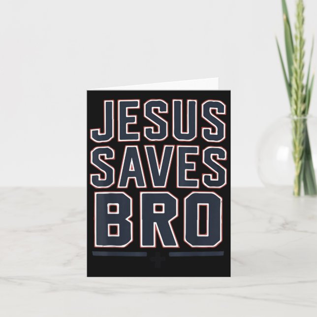 Youth Boy Jesus Saves Bro Funny Christian Teen Gir Card (Front)