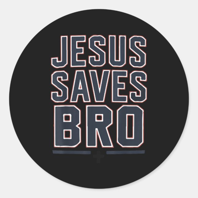 Youth Boy Jesus Saves Bro Funny Christian Teen Gir Classic Round Sticker (Front)