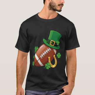 Youth Boys St Patricks Day Football Shamrock Men S T-Shirt