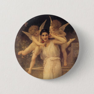 Youth by Bouguereau, Victorian Angels Portrait 6 Cm Round Badge