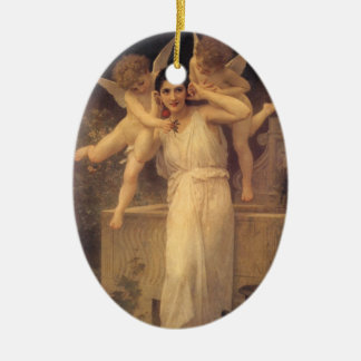 Youth by Bouguereau, Victorian Angels Portrait Ceramic Tree Decoration
