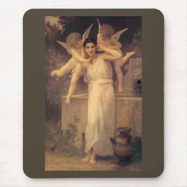 Youth by Bouguereau, Victorian Angels Portrait Mouse Mat (Front)
