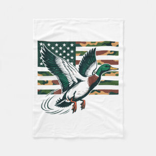 Youth Camo Mallard Duck Hunting Camouflage America Fleece Blanket