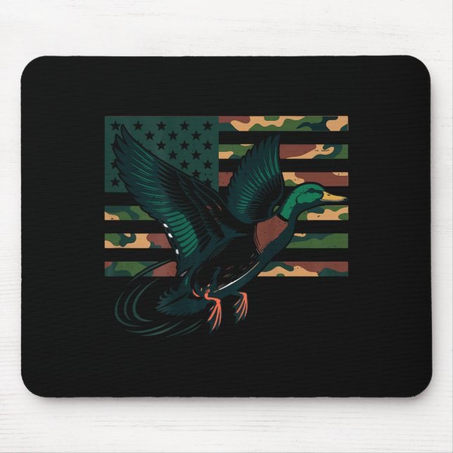 Youth Camo Mallard Duck Hunting Camouflage America Mouse Mat (Front)