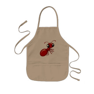 Youth Craft Apron with a big red cartoon ant