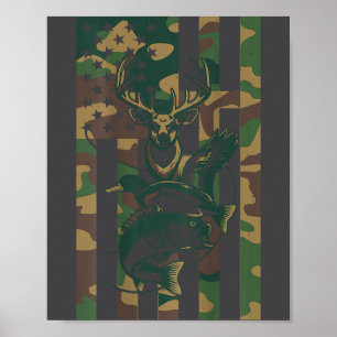 Youth Cross Camo Hunting Fishing B Deer Duck Camou Poster
